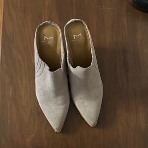 Marc Fisher Taupe Suede Mules